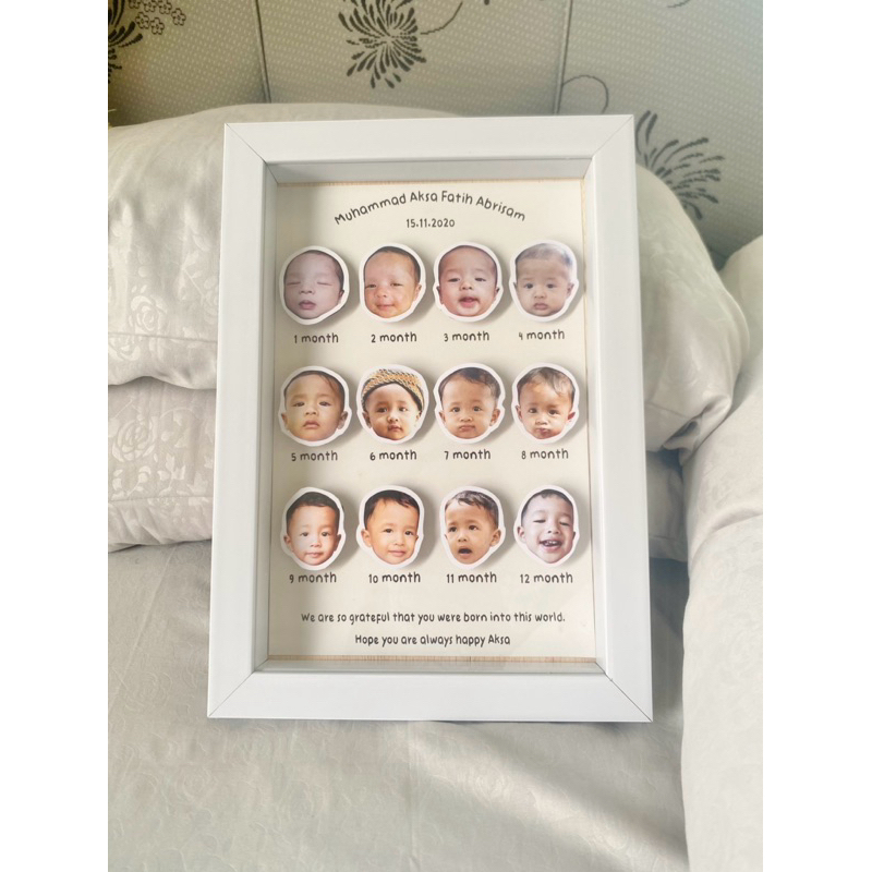 Jual KADO UNIK FRAME MILESTONE BABY / FOTO BAYI 1 SAMPAI 12 BULAN