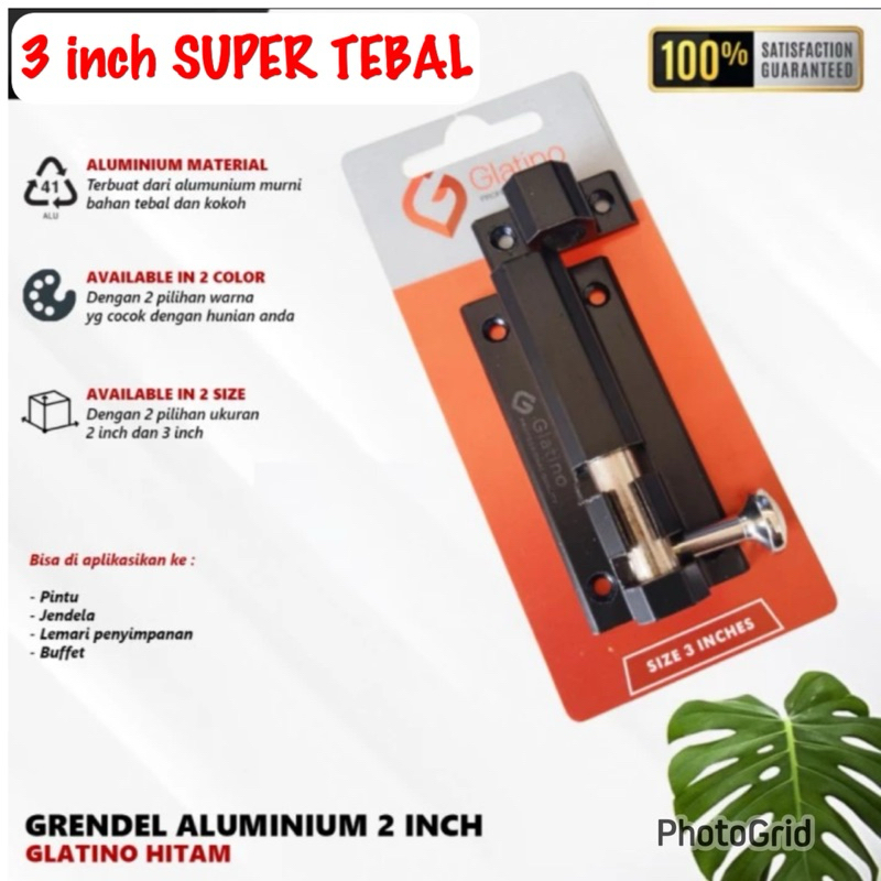 Jual Promo grendel stanlis anti karat, grendel 3 inc jumbo hitam black ...
