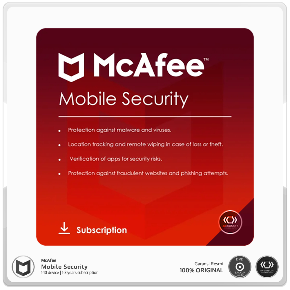 Jual McAfee Mobile Security for Android & iOS [110 Device, 13 Year