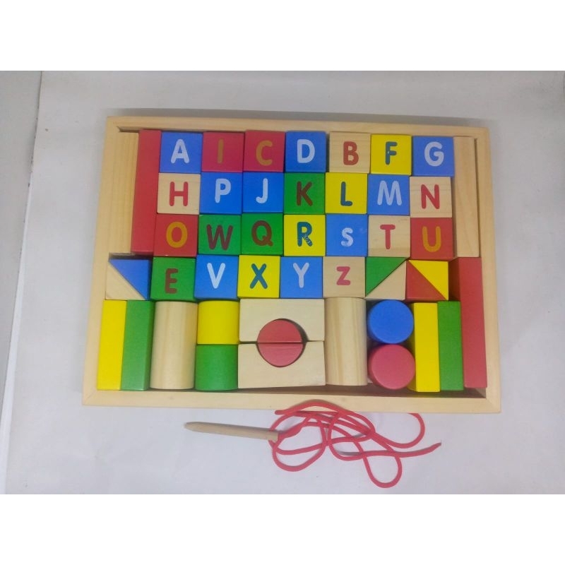 Jual Paket Mainan Edukasi Kayu 2 in 1 Kotak Ronce Huruf Besar Kecil ...