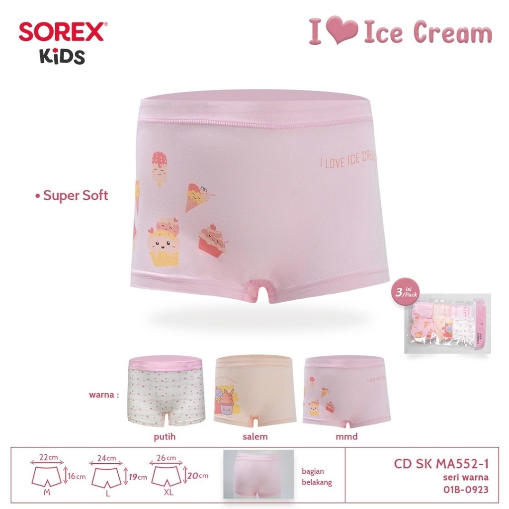 Jual [3 Pcs] CD Anak Sorex MA 552 Super Soft Celana Dalam Sorex Anak ...