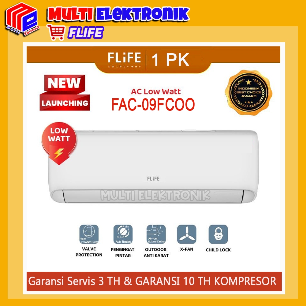 Jual FLIFE AC LOW WATT 1PK - FAC-09FCOO - Putih (Unit Indoor & Outdoor ...