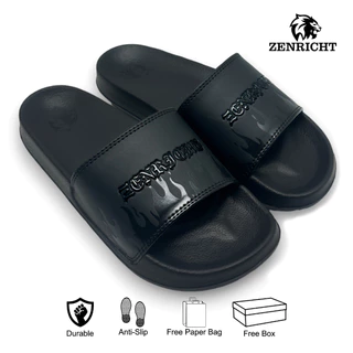Zenricht - Sendal Slop Pria Zfull Black - Hitam