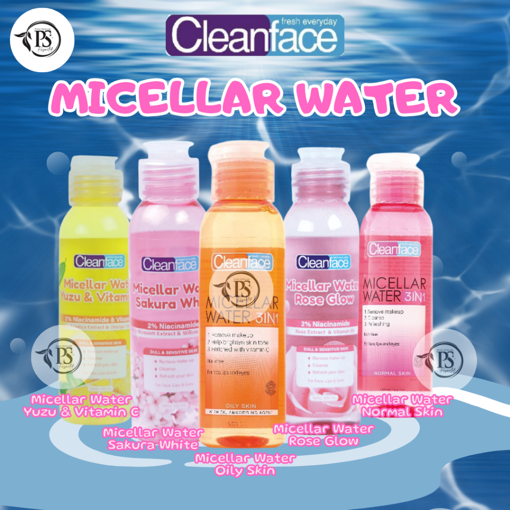Jual Cleanface Micellar Water 3in1 l For Normal Skin l For Oily Skin l ...