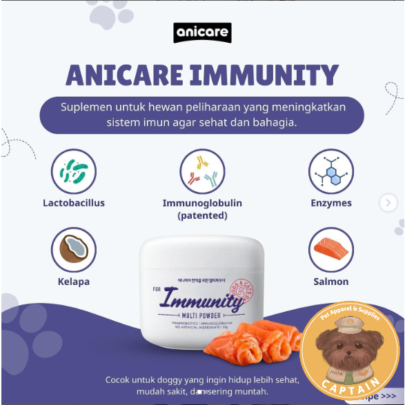 Jual VITAMIN SUPLEMEN ANJING ANICARE IMMUNITY 50GR | Shopee Indonesia