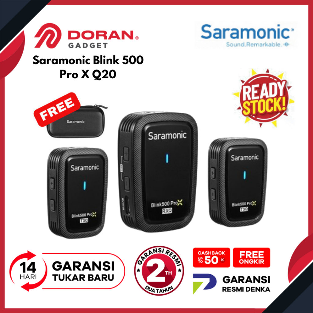 Jual Saramonic Blink 500 Pro X Q20 Dual Wireless Microphone Garansi