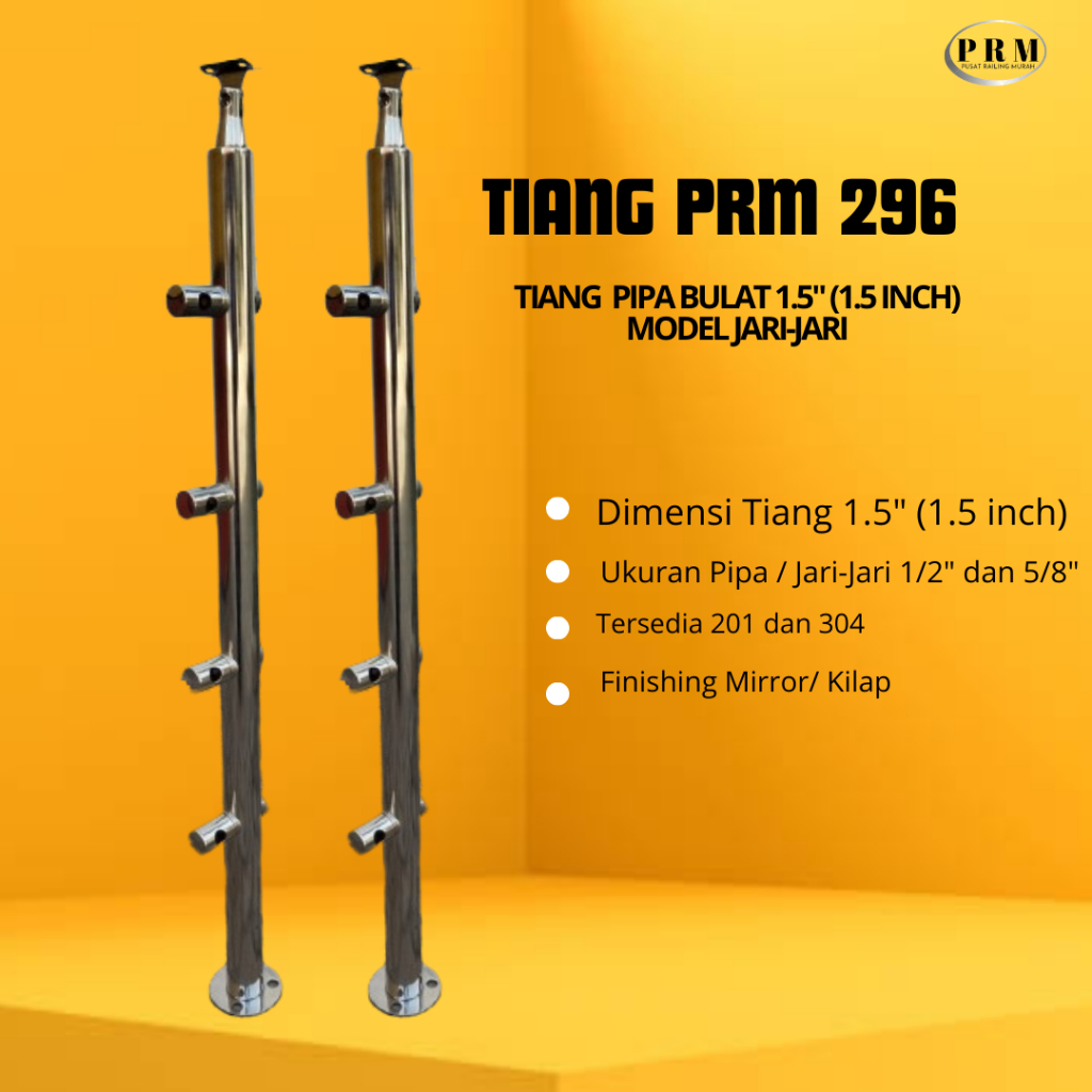 Jual Tiang Bulat railing tangga stainless/ harga tiang railing tangga