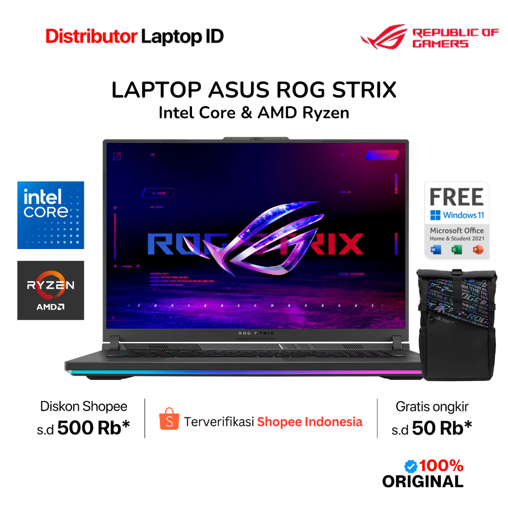 Jual ASUS ROG STRIX [ Intel i5 i7 i9 ] [ Ryzen 5 7 9 ] VGA RTX GARANSI ...