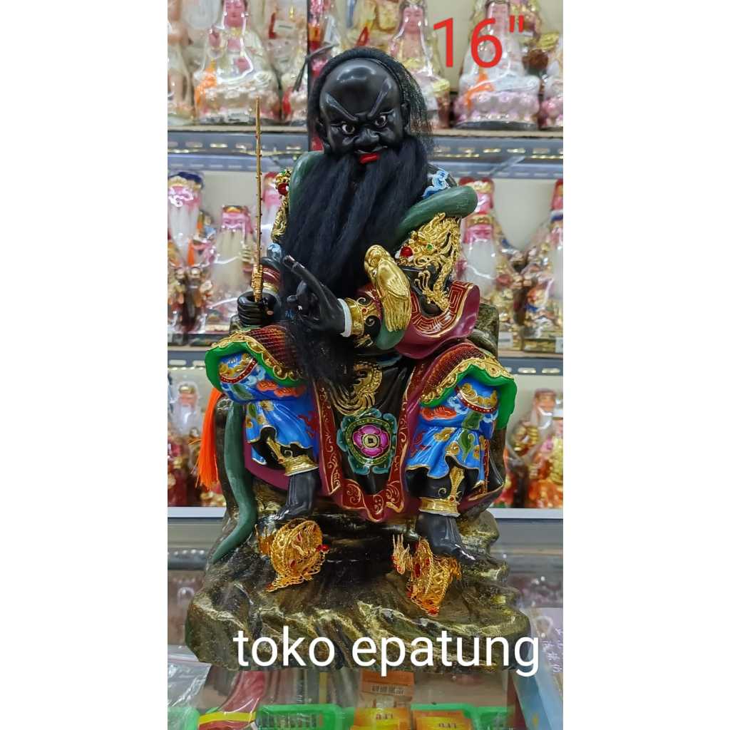 Jual Patung Dewa Huat Cu Fa Cu Kong Kayu Taiwan Inch Hitam S Shopee Indonesia