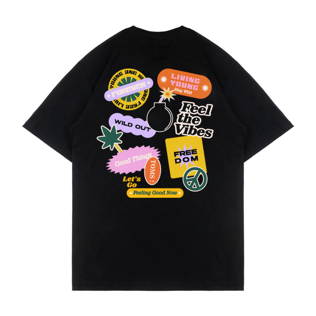 Jual Toms Project - Tshirt Combed 24's Wild Out Black - Kaos Pria ...