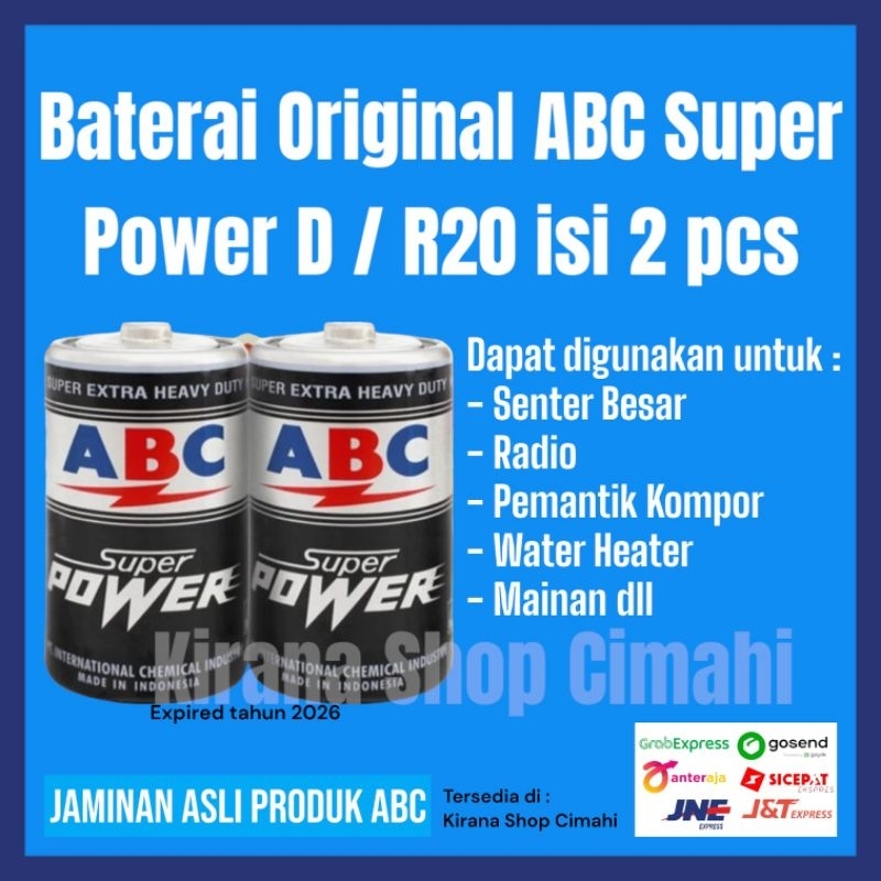 Jual BATERAI R20 D JUMBO SUPER POWER isi 2 PCS | Shopee Indonesia
