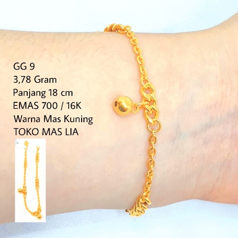 Jual Gelang Emas Asli Kadar 700 16k Toko Mas Lia Gold Bekasi