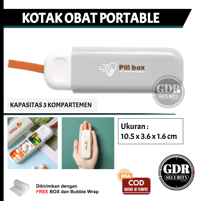 Jual Kotak Obat Mini 3 Kompartemen / Portable Medicine Pill Box 3 Grid ...