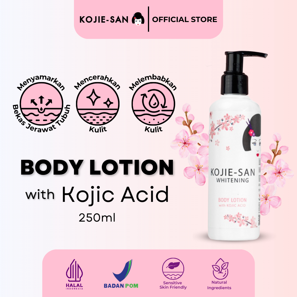 Jual KojieSan Whitening Body Lotion Kojic Acid 250ml Kojiesan Hand