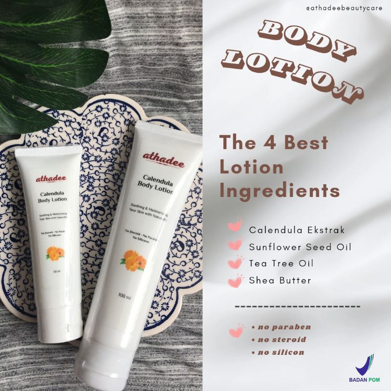Jual Calendula body lotion BPOM (pelembab lotion untuk kulit kering