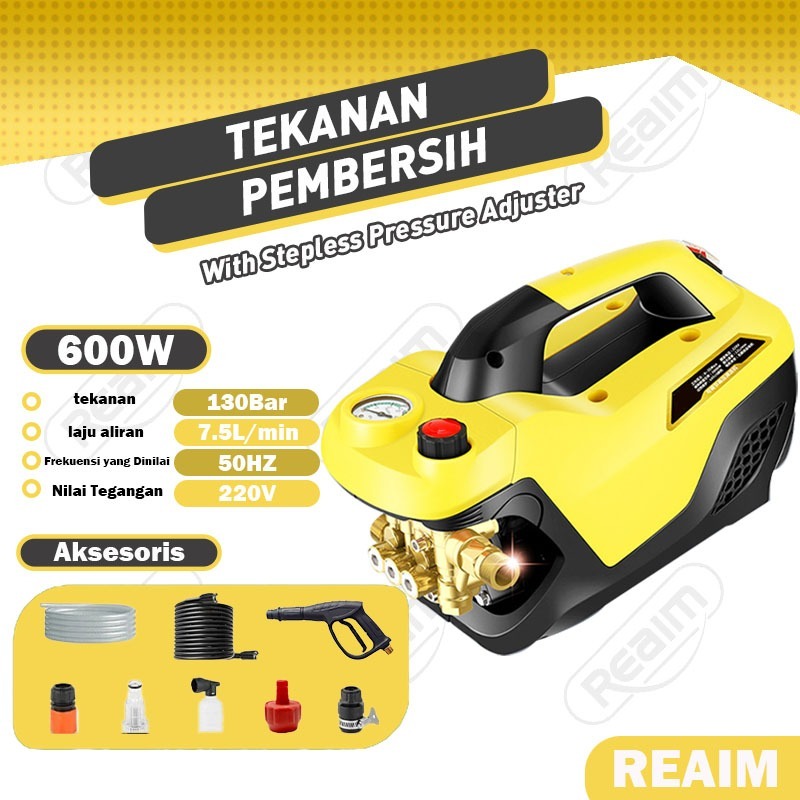 Jual Reaim Jet Cleaner 600W Alat Cuci Motor High Pressure Washer Mesin ...