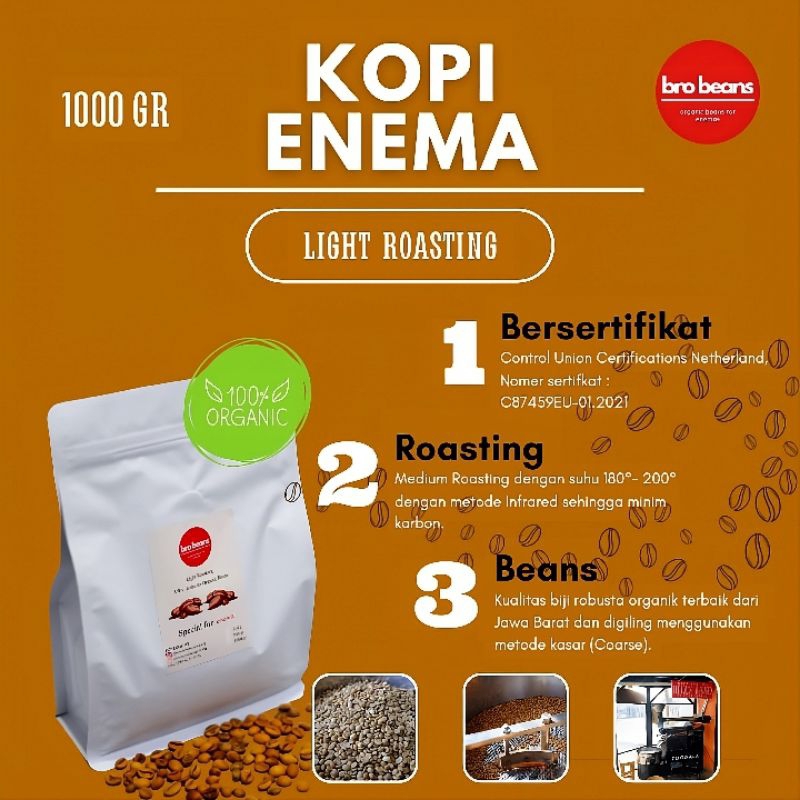 Jual KOPI ENEMA ORGANIK LIGHT ROASTING || KOPI ENEMA BERSERTIFIKAT ...