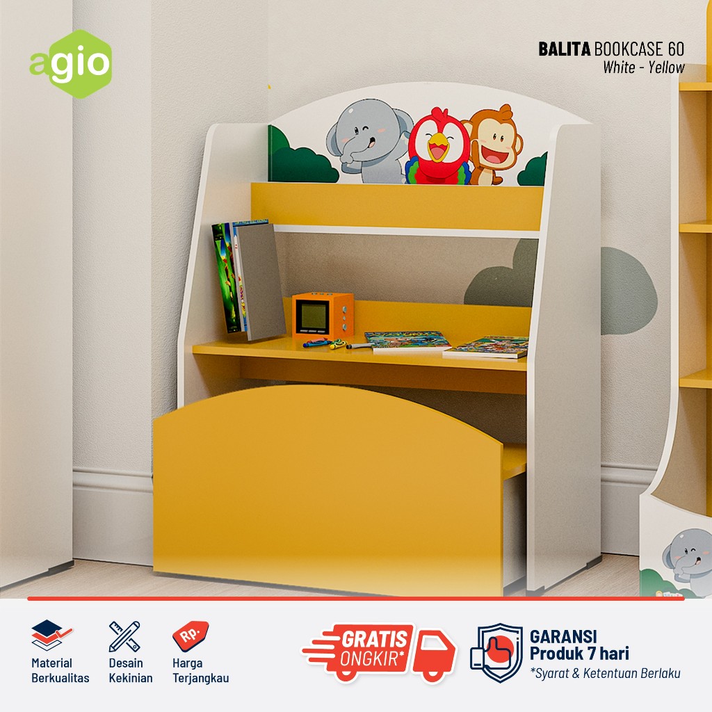 Jual Oggi - Rak Buku Mainan / Meja Belajar Anak / Bookcase / Balita ...
