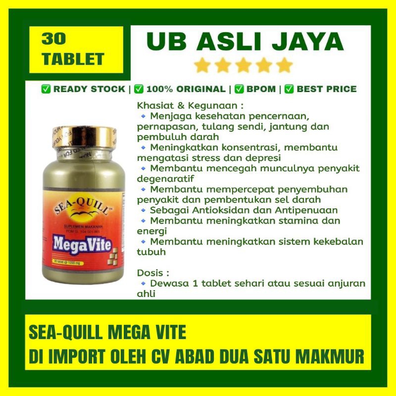 Jual Sea Quill Megavite 30 Tablet Original | Shopee Indonesia