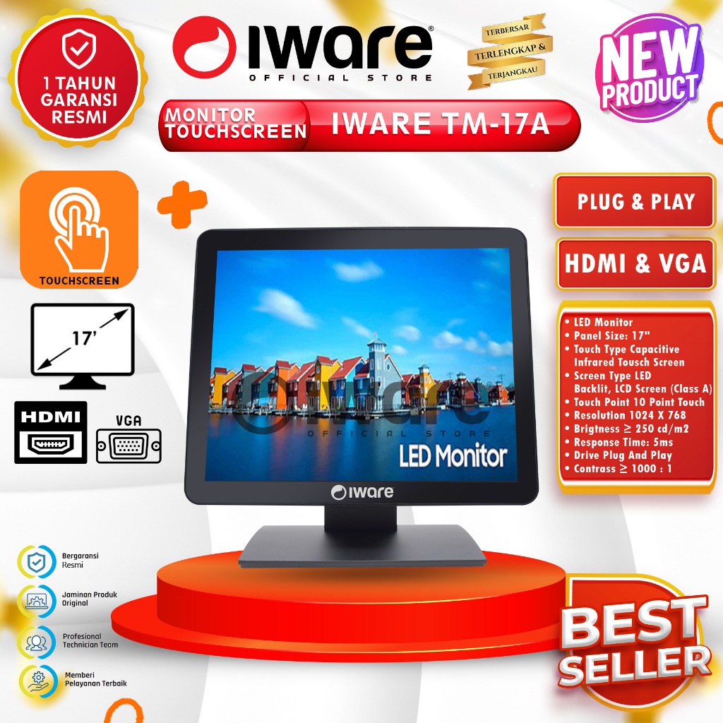 Jual Iware Led Monitor TM-17A Touchscreen 17