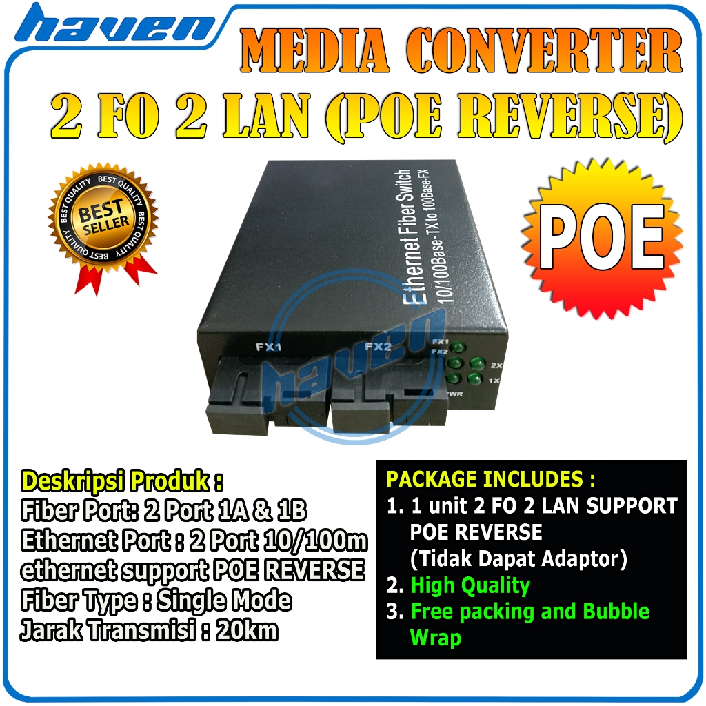Jual Media Converter 2 FO 2 LAN 2 SC 2 RJ45 10/100 Mbps Full Body ...