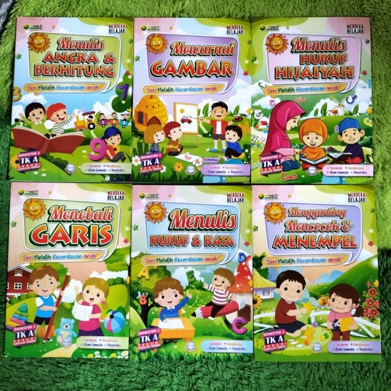 Jual BUKU PAKET TK DAN PAUD ISI 6 BUKU SEMESTER 2 TK A MENULIS HURUF ...