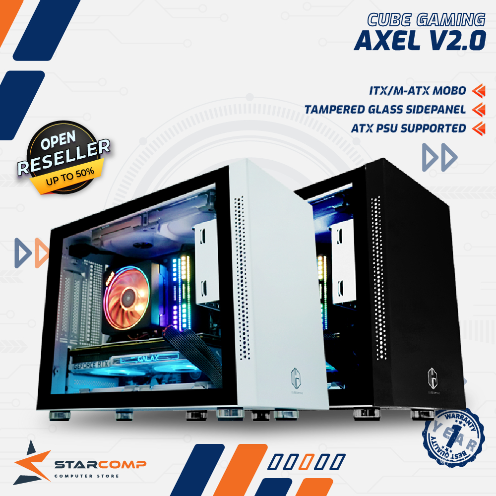 Jual Cube Gaming Axel V2 M-ATX Tempered Glass Mini PC TG | Shopee Indonesia