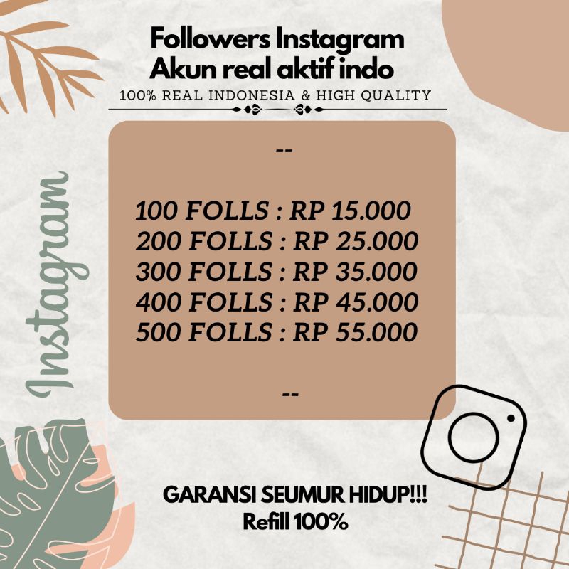 Jual Follower Instagram Akun Aktif | Shopee Indonesia