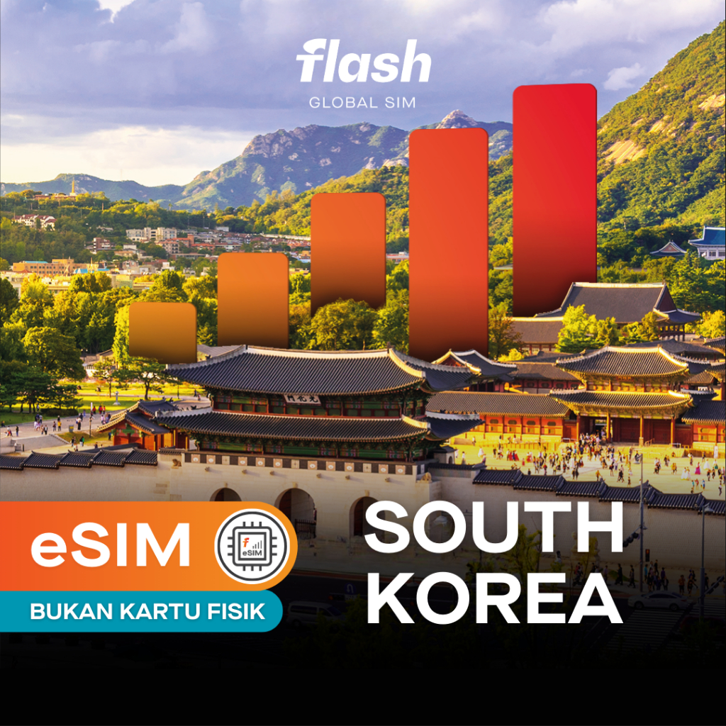 Jual eSIM South Korea Flash Global SIM Internet Sim (10 Hari- 30 Hari