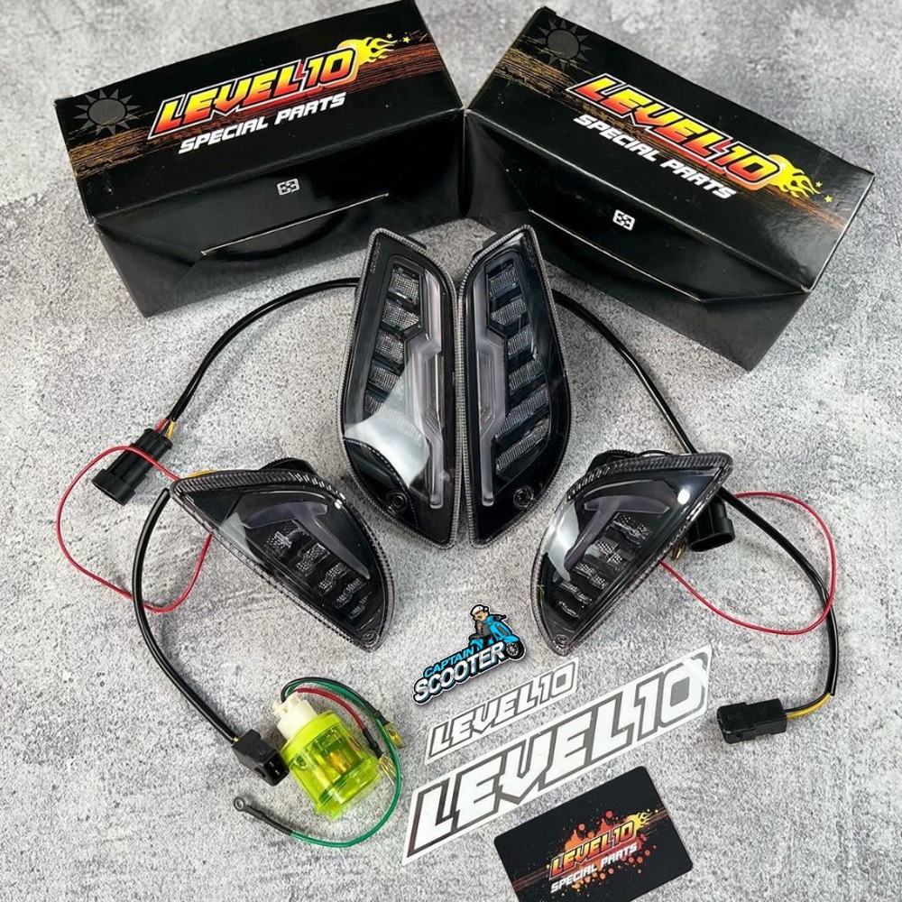 Jual Lampu Sein Level10 Indicator Level 10 LED Smoke Running Vespa LX S ...