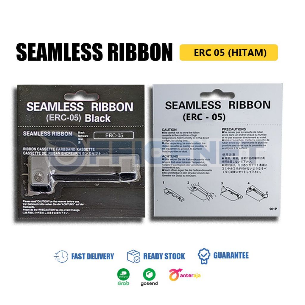 Jual SEAMLESS RIBBON ERC 05 PITA PRINTER EPSON ERC05 BLACK PURPLE ...