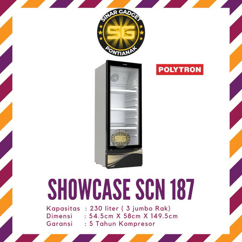 Jual Kulkas Showcase Polytron 3 rak Jumbo scn187 | Shopee Indonesia