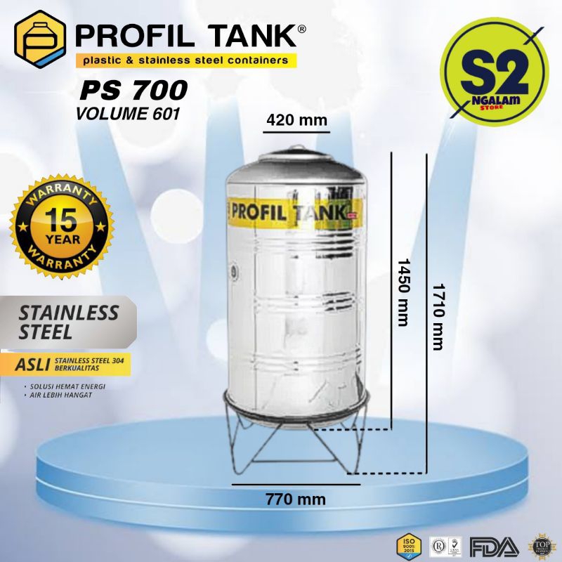 Jual Tandon Air /Toren Air /Tangki Air - PROFIL TANK STAINLESS PS 700 ...