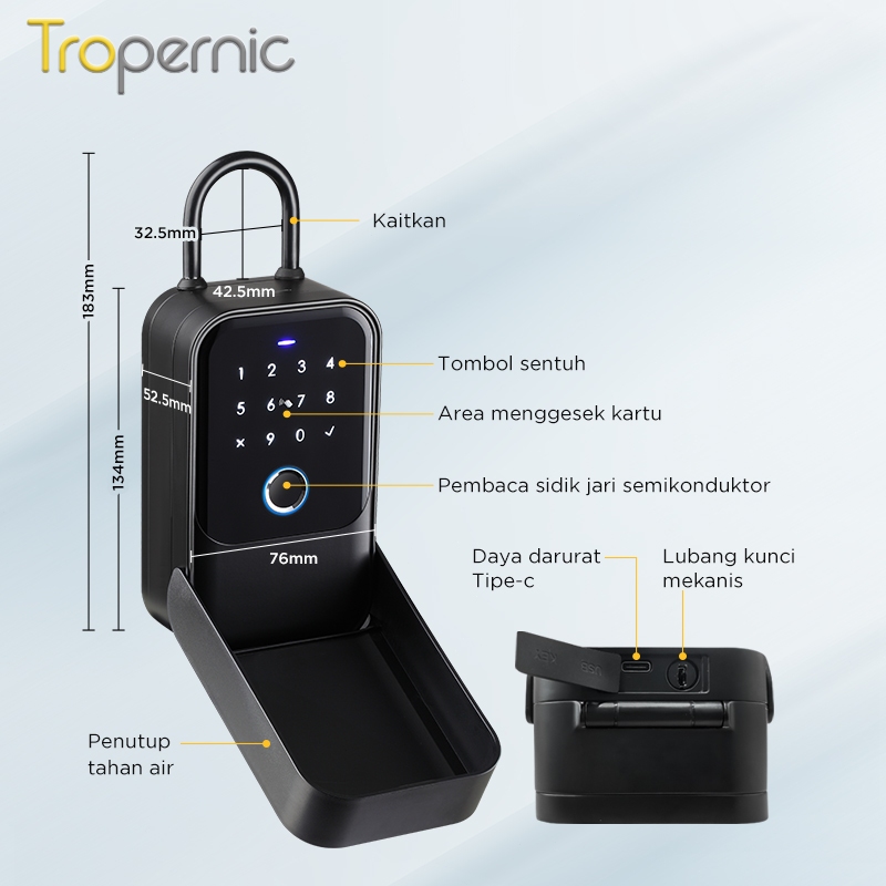 キー保管金庫 スマートキーロックボックス TTLOCK/Tuya 指紋金庫