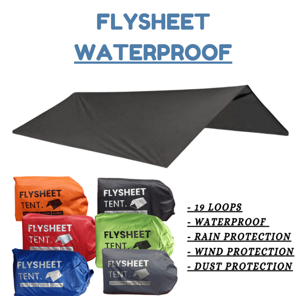 Flysheet Bahan Tebal Anti Air Tutup Atap Pelindung Tenda Alas Tenda Bivak Tarptent Waterproof Outdoor
