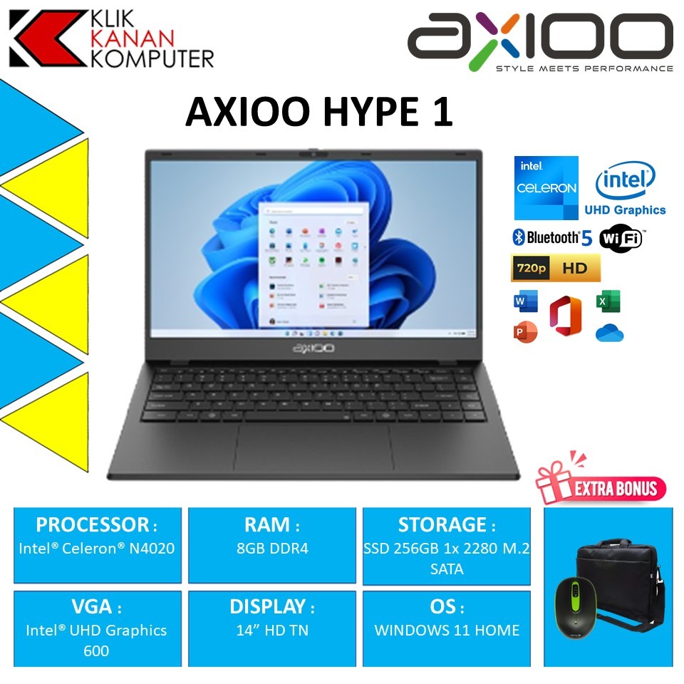 Jual Laptop Murah Baru Axioo Mybook Hype 1 Grey Blue Intel Celeron RAM 8GB 256GB SSD 14 0