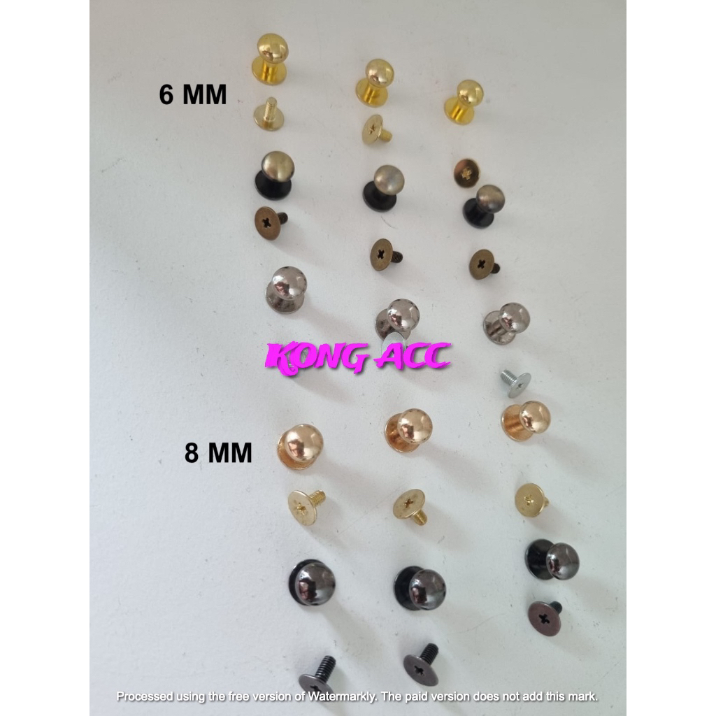 Jual BAUT PENTOL TAS / HEAD STUDS / KANCING POIN 6 MM s/d 14 MM ...