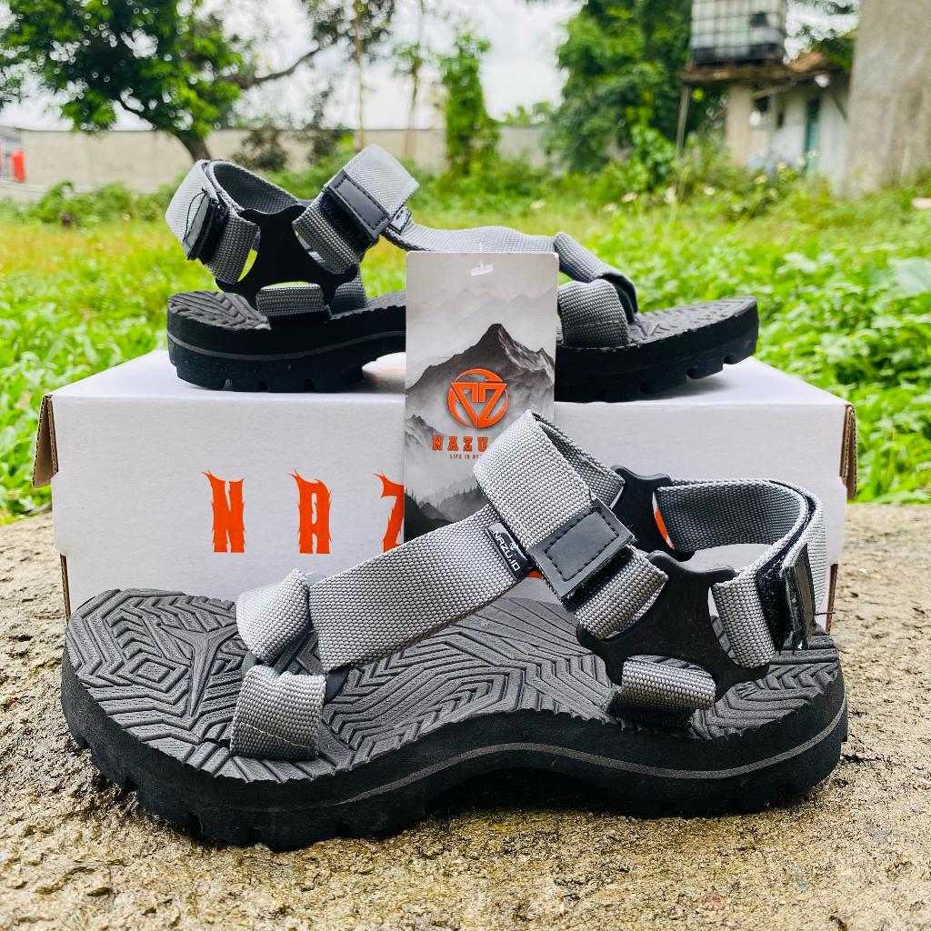 Jual Sandal Gunung Pria Dan Wanita Nazu Original Full Black | Shopee ...