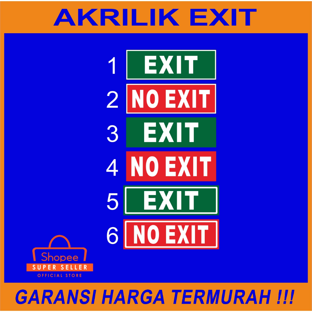 Jual ACRYLIC / AKRILIK SIGN JALUR EVAKUASI - EXIT | Shopee Indonesia