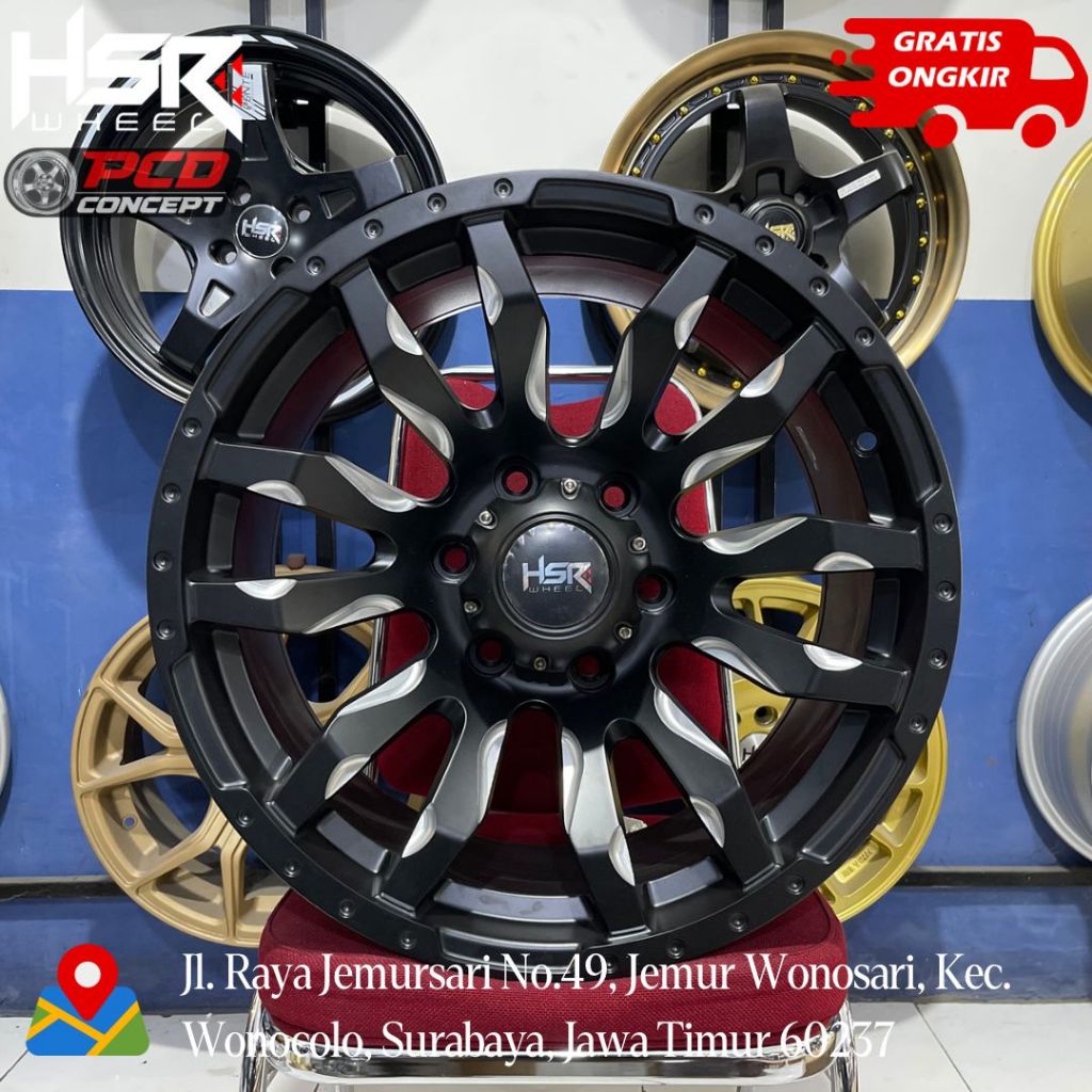 Jual Velg Mobil Racing Pajero Fortuner Hilux HSR BURNEH RING 18 LEBAR 9 ...