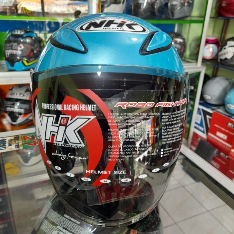 Jual HELM NHK R6 SOLID ICE BLUE ORIGINAL NHK | Shopee Indonesia