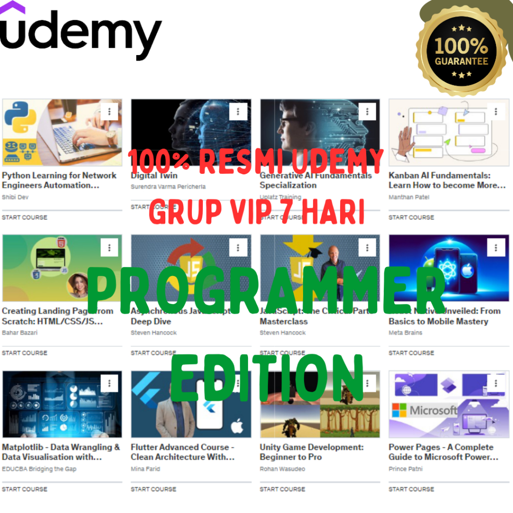 Jual Udemy Premium Course Edisi Programmer dan IT | Shopee Indonesia
