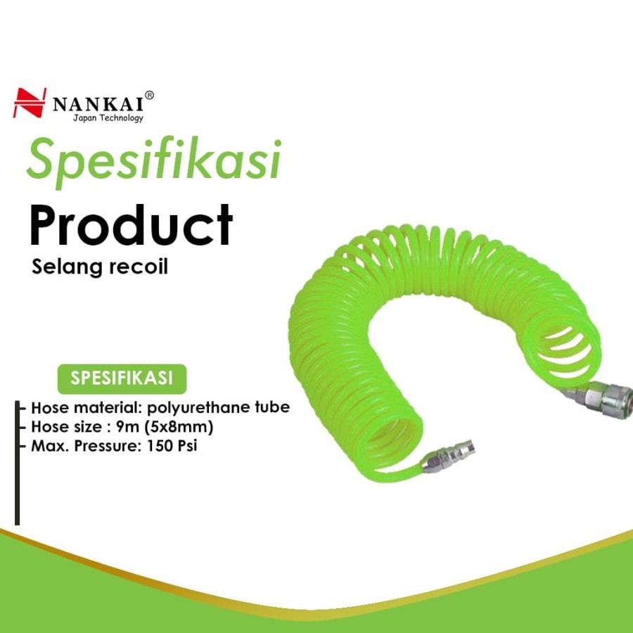 Jual Selang Recoil Meter Nankai Selang Spiral Kompresor M Shopee Indonesia