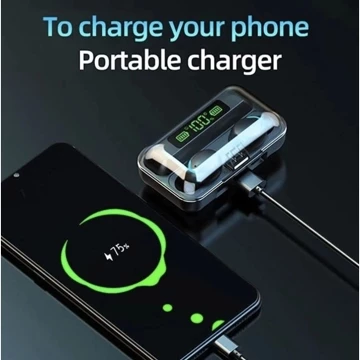 HEADSET BLUETOOTH M10 F9 Powerbank 3500mAh Earphone Headset Wireless Bluetooth Full Bass Stereo