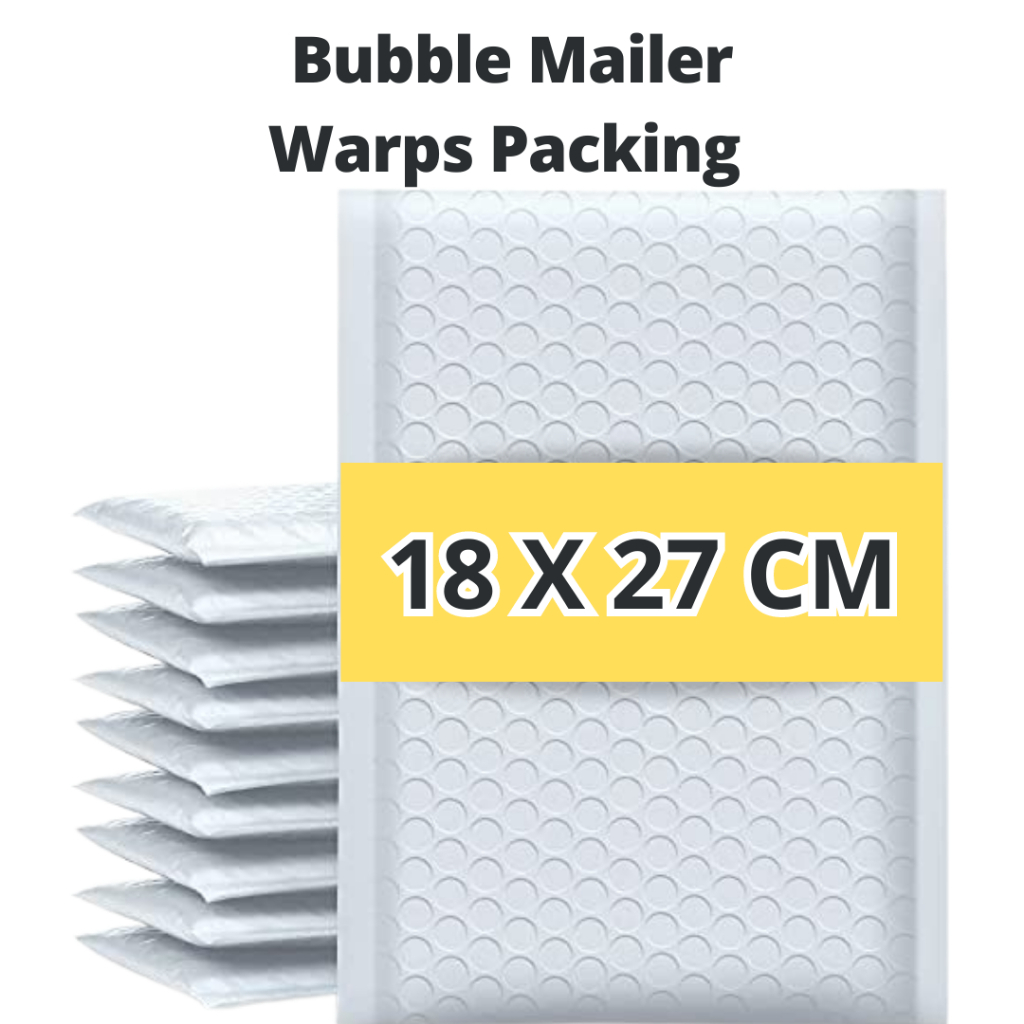 Bubble Mailer Amplop Packing Online Shop Padded Envelope Packing PolyBubble  Tebal Kantong Plastik Tahan Air Warna Putih 18 x 27cm