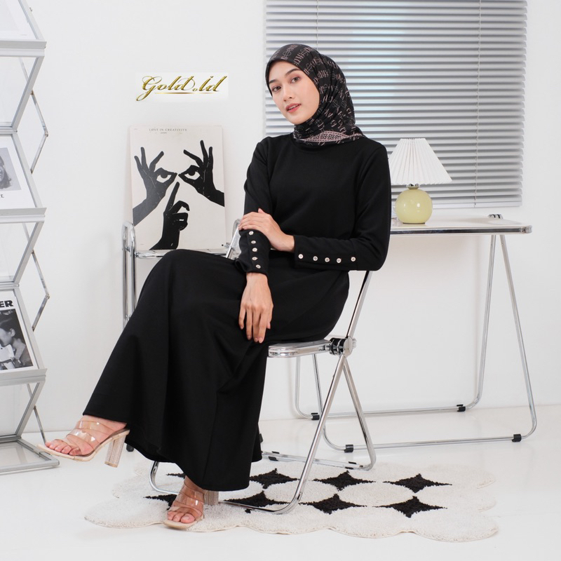 Jual GAMIS BUTTON Korean Style / Larissa Batwing / Gamis Iner Kancing ...