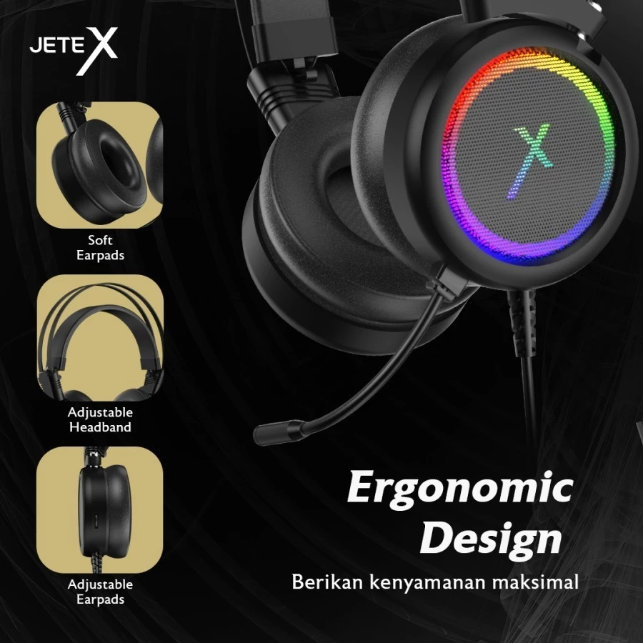Headset Gaming JETE X G7 with LED Light - Garansi Resmi 2 Tahun