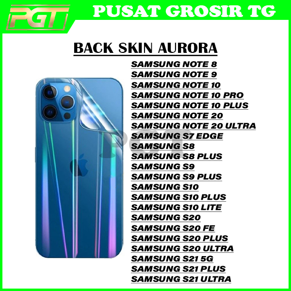 Jual BACK SKIN AURORA RAINBOW TRANSPARAN SAMSUNG NOTE 8 9 10 10 PLUS 10