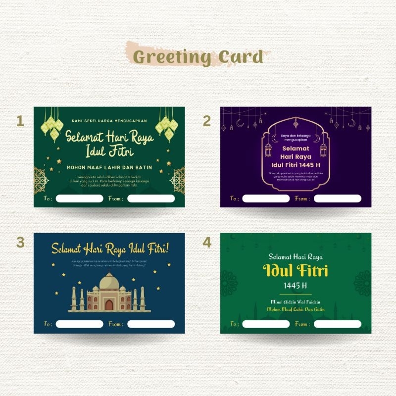 Jual Kartu Ucapan Lebaran / Kartu Ucapan Idul Fitri / Greeting Card ...