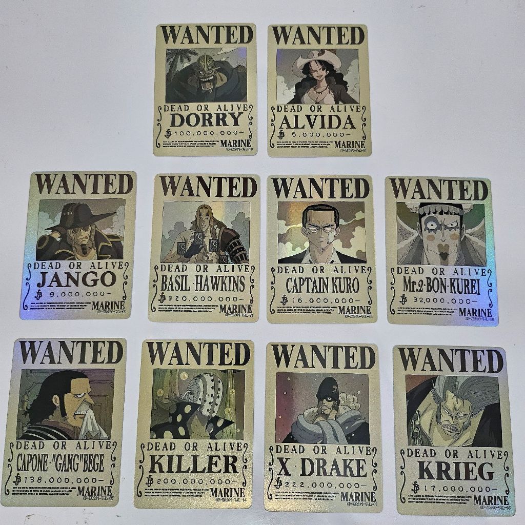 Jual [OFFICIAL] Kartu Koleksi One Piece HIT Wanted Bounty Holo Original  Licensed | Alvida Jango Captain Kuro Mr 2 Bon Clay Perkartuan Perkertasan  CCG Card | Shopee Indonesia